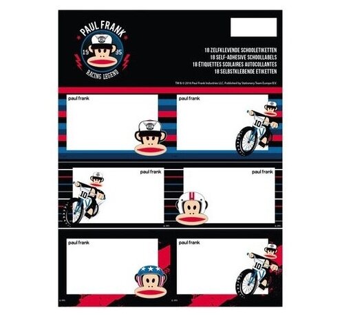 Paul Frank Schooletiketten - 18 stuks
