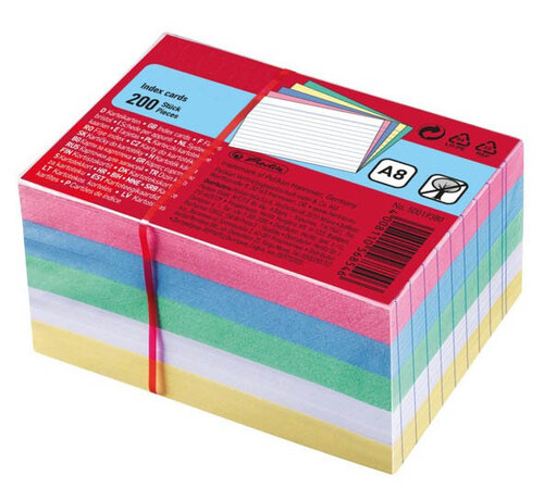Flashkaartjes A8 - gekleurd - 200 stuks