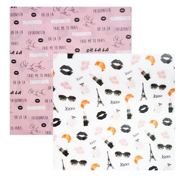 Fashionista Kaftpapier - roze/wit