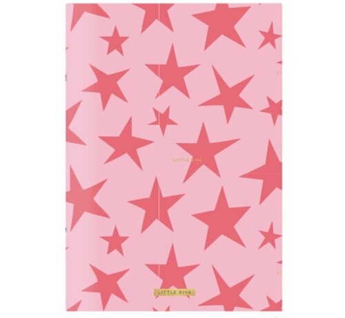 Little Diva A4 schrift geruit - roze