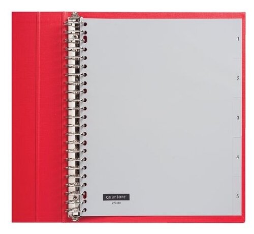 Quantore Tabbladen grijs kunststof - 1 t/m 6 - breed