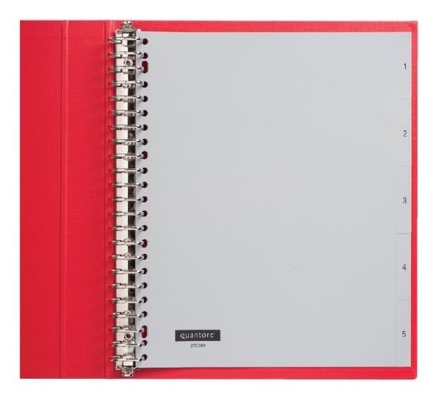 Tabbladen grijs kunststof - 1 t/m 6 - breed