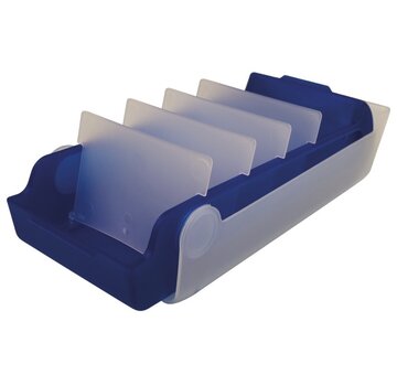 A8 kaartenbak met 4 tabs en 100 kaartjes - blauw