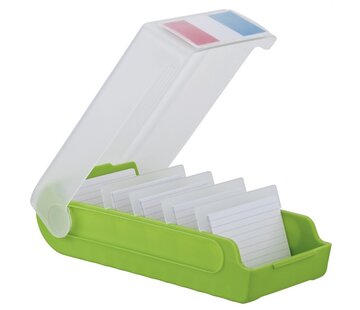 A8 kaartenbak met 4 tabs en 100 kaartjes - groen