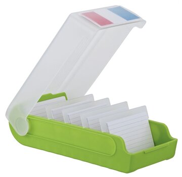 A8 kaartenbak met 4 tabs en 100 kaartjes - groen