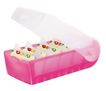 A8 kaartenbak met 5 tabs en 100 kaartjes - roze