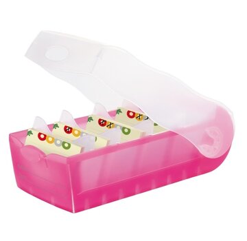 A8 kaartenbak met 5 tabs en 100 kaartjes - roze