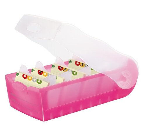 Opberbox voor A8 flash cards - roze