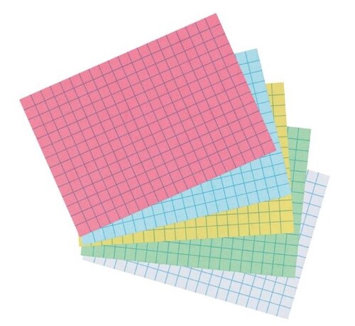 Flashkaartjes A7 - gekleurd - ruitjes
