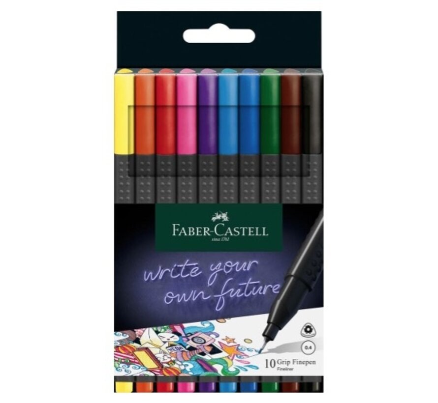 Fineliner 10 stuks - basis kleuren