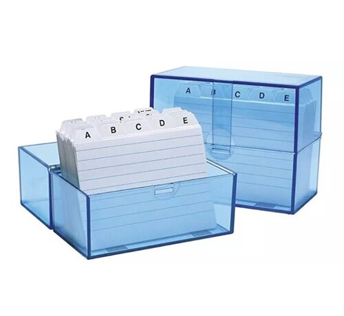 Opberbox voor A7 flash cards - doorzichtig - met alfabet