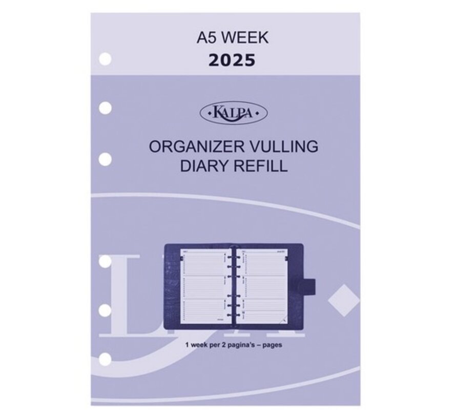 Agenda vulling 2025 - A5 - week overzicht
