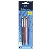 Schneider K15 Balpennen - set 4  - rd/wi/bl/zw