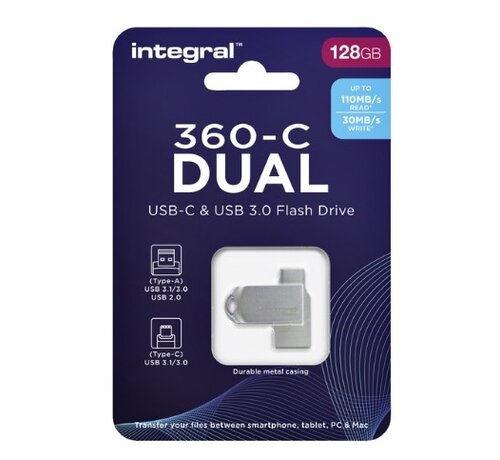 Integral USB 3.0 stick - dual - USB A+C - 128GB