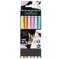 Brush stiften pastel black edition - set 6 stuks