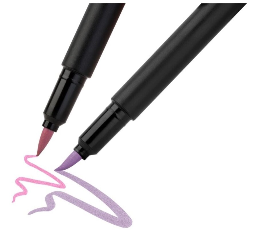 Brush stiften pastel black edition - set 6 stuks