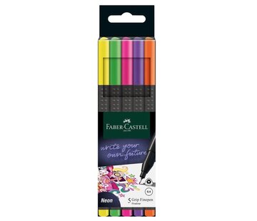 Faber Castell Fineliner neon - set 5 stuks