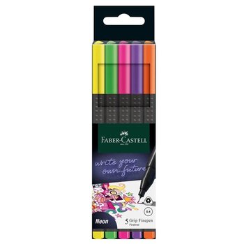 Faber Castell Fineliner neon - set 5 stuks