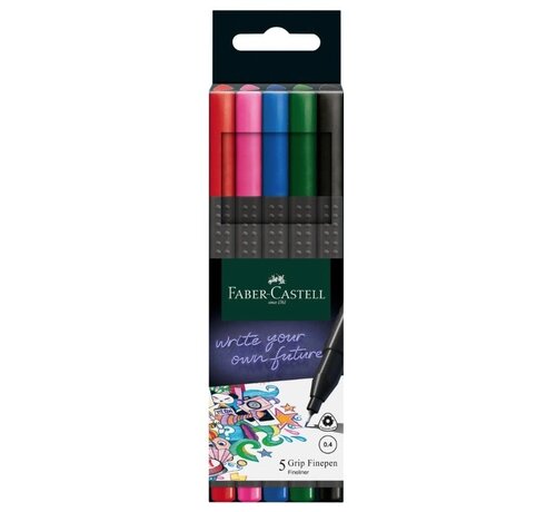 Faber Castell Fineliner 5st - basis kleuren