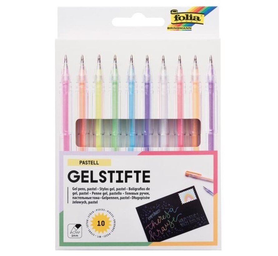 Goedkope gelpennen - pastel - 10 stuks