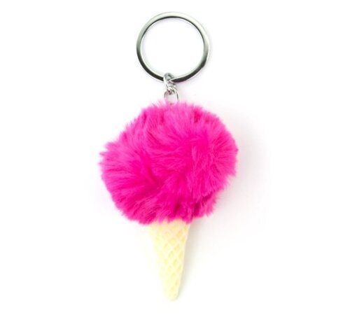 Sleutelhanger - ijsje - zuurstok roze