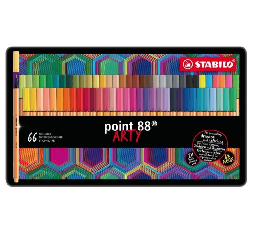 Point 88 fineliner - blik 66 stuks