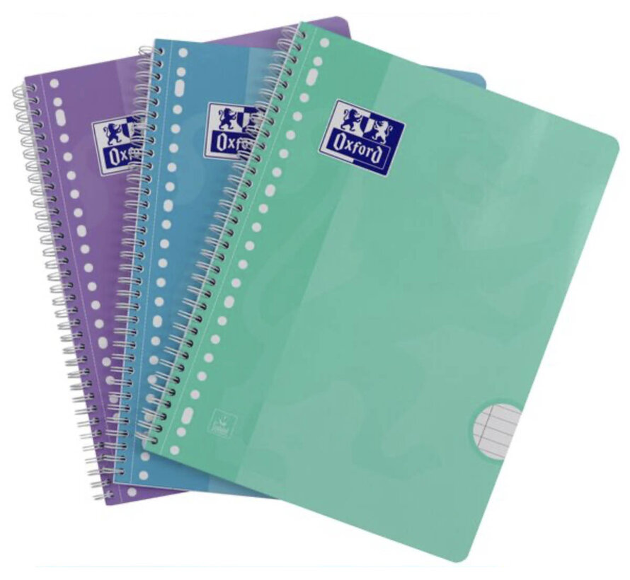 Collegeblok A4 - gelinieerd - Pastel - 2, 4 en 23 rings perforatie