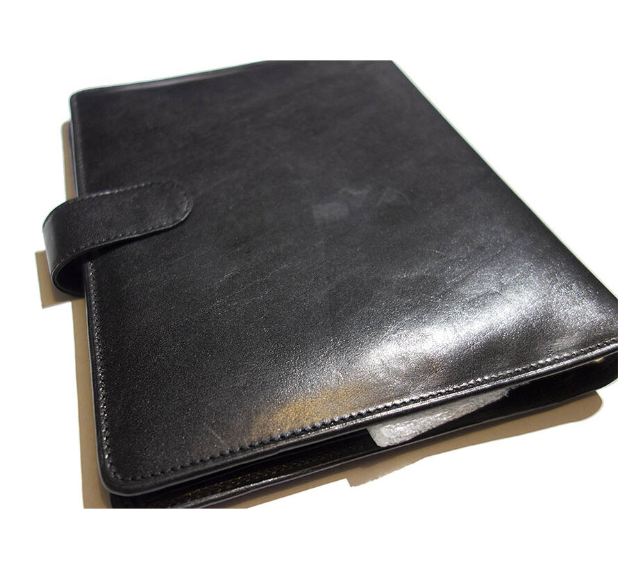 Agenda organizer - A5 - leer - zwart