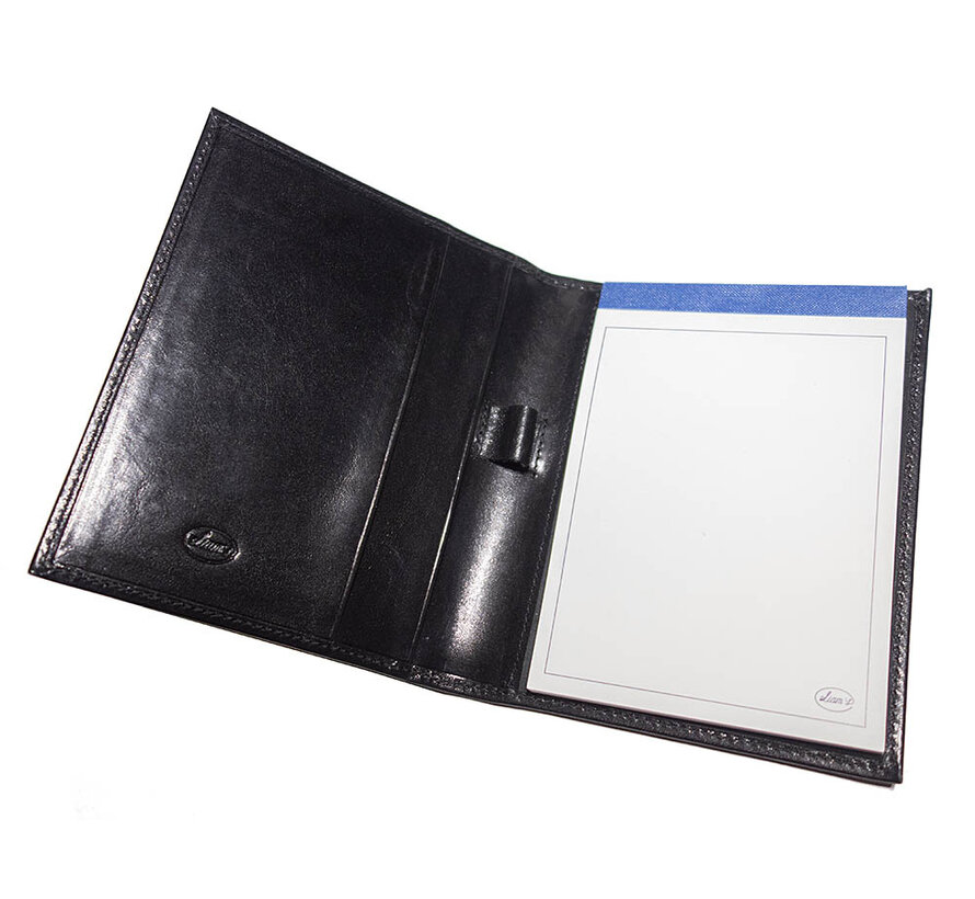 Notitieblok houder - leer - zwart - A6 schrijfmap