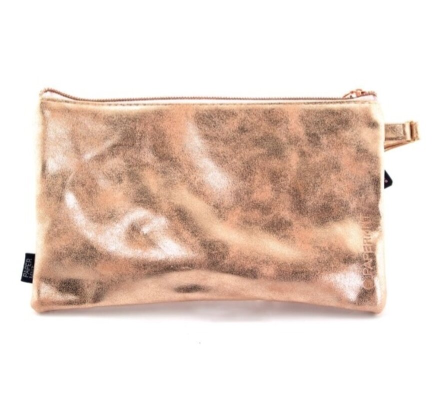 Schooletui - rose goud metallic