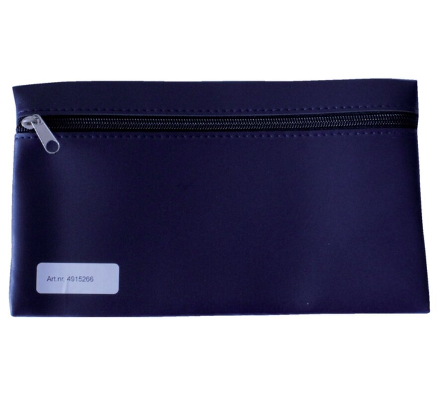 Etui plat - blauw - imitatie leer