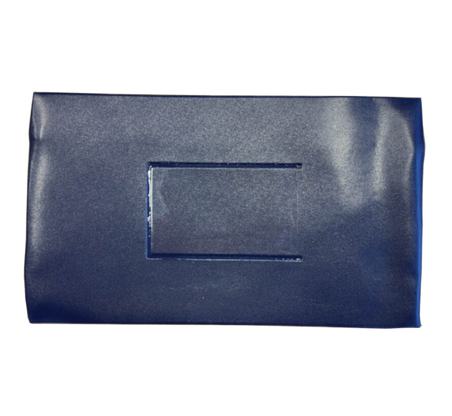 Etui plat - blauw - imitatie leer