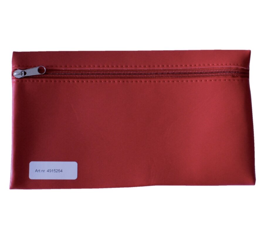 Etui plat - rood - imitatie leer
