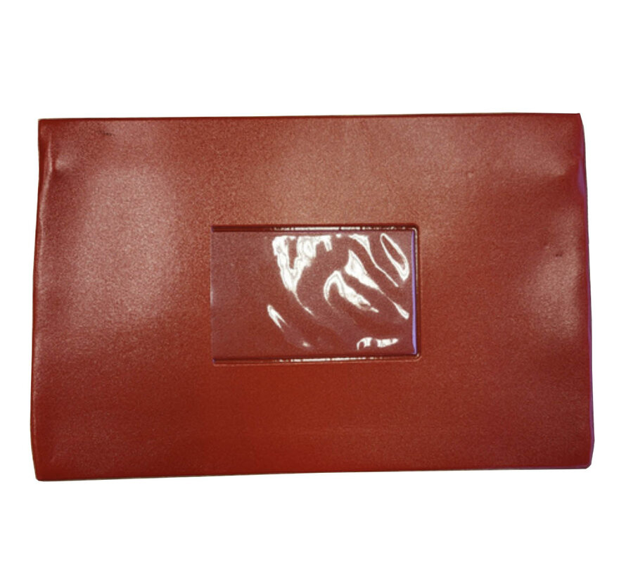 Etui plat - rood - imitatie leer
