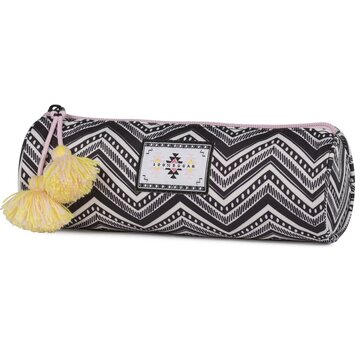 100% Sugar Etui - rond -zwart/wit - pompon