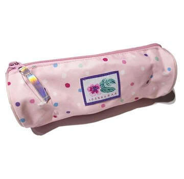 100% Sugar Etui - rond - roze - stippen