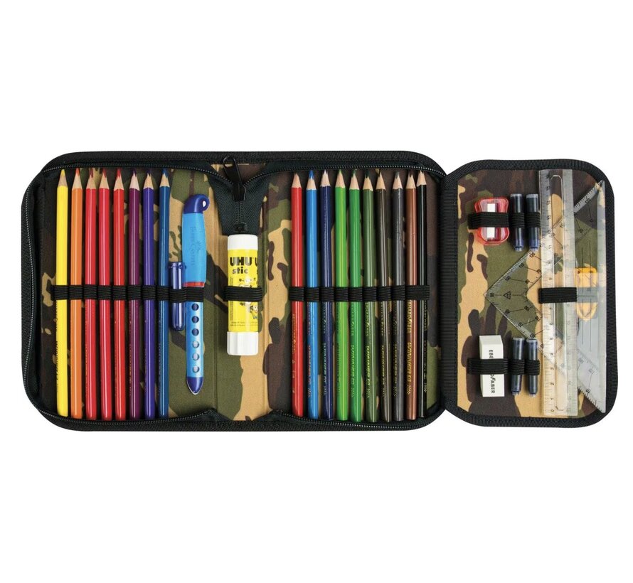 Etui vol met tekenpullen - camo
