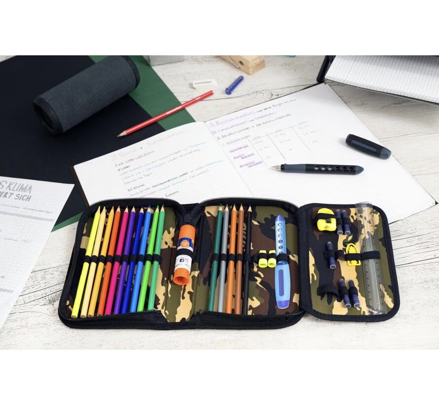 Etui vol met tekenpullen - camo
