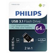 Philips USB 3.0 stick - dual - USB A+C - 64GB