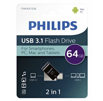 Philips USB 3.0 stick - dual - USB A+C - 64GB