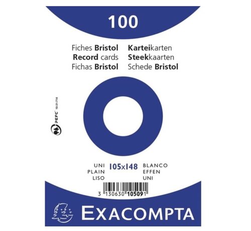 Flashkaartjes A6 - blanco - 100 stuks - wit