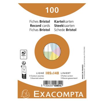 A6 Flashcards - lijn - assorti kleur - 105x148