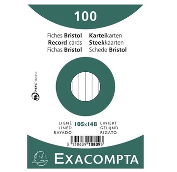 A6 Flashcards - lijn - wit- 105x148