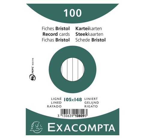 Flashkaartjes A6 - wit - 100 stuks