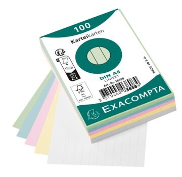 A8 Flashcards - lijn - assorti kleur - 55x74