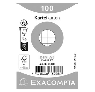 A8 Flashcards - geruit- wit - 55x74