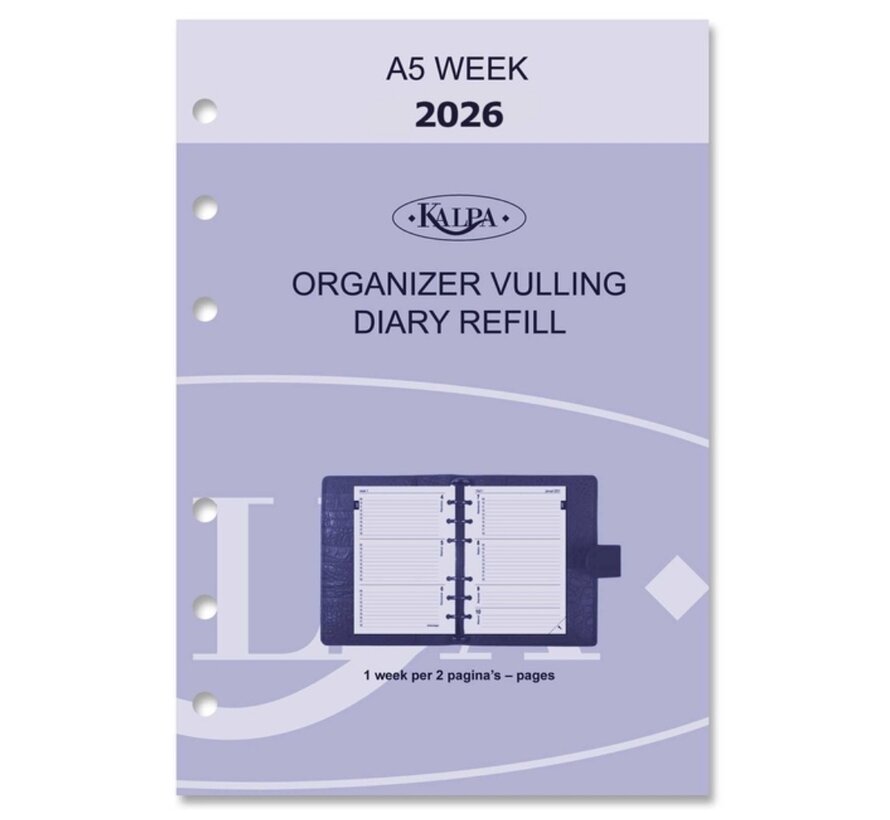 Agenda vulling 2026 - A5 - week overzicht
