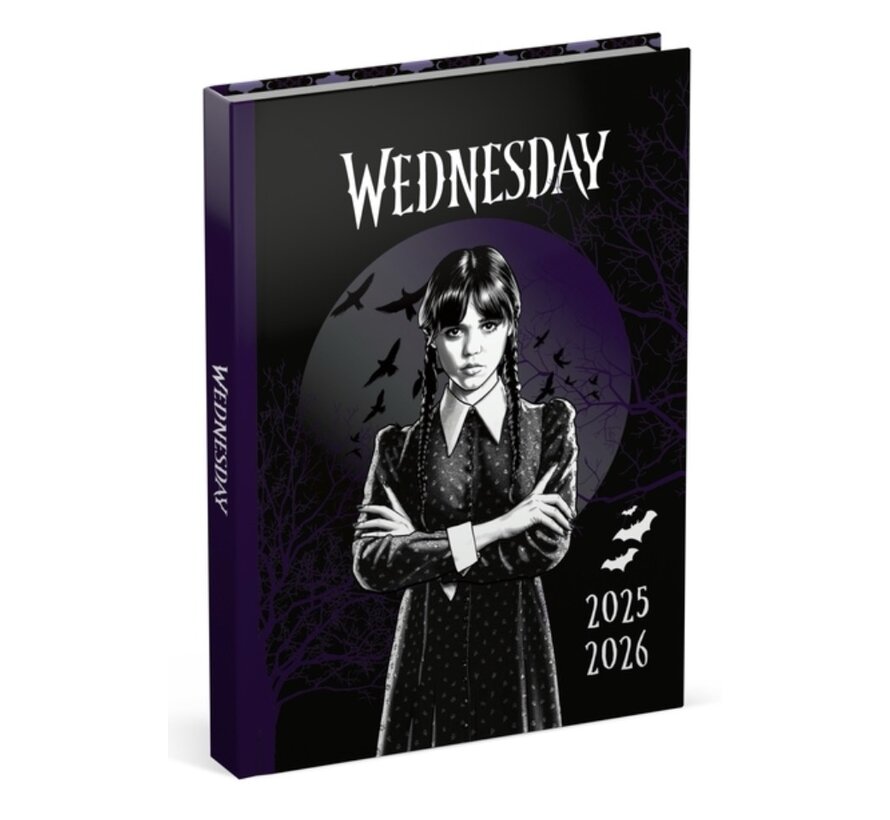 Wednesday schoolagenda 2025-2026 1 dag per pagina