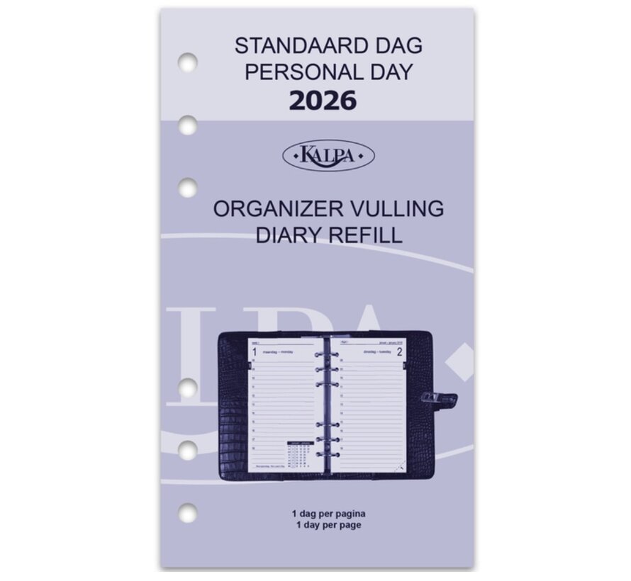 Agenda vulling 2026 - standard/personal - 1 dag per pagina