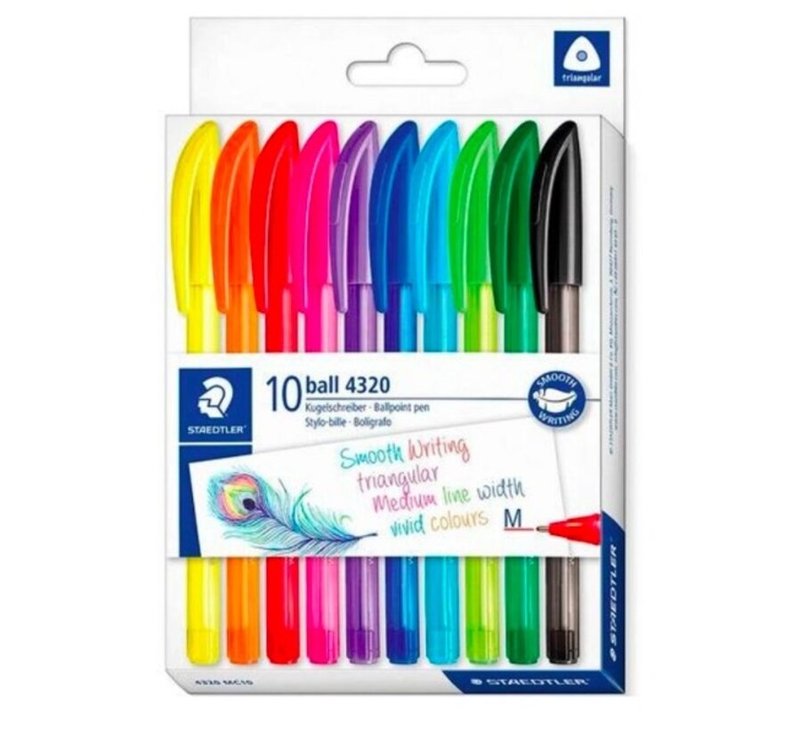 ball 4320 gekleurde balpennen set - 10-delig